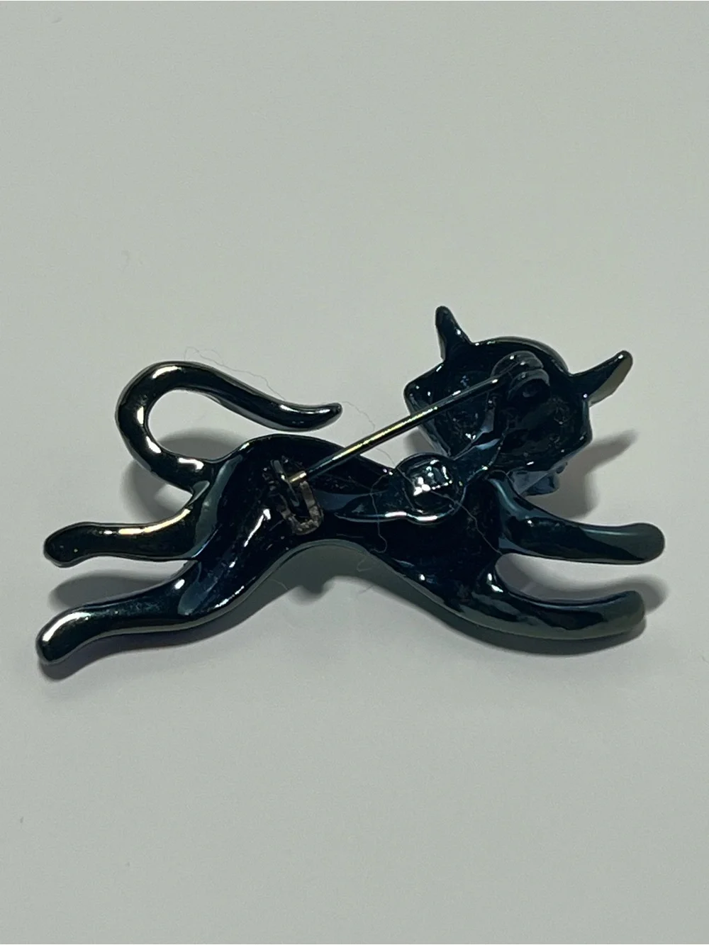 Iridescent Leaping Cat Brooch Pin - Multicolor